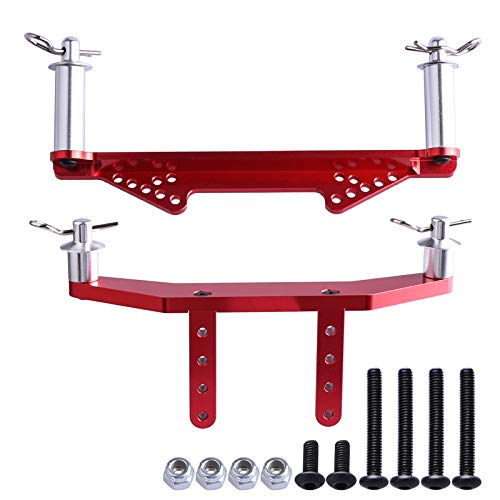 Aluminum Front & Rear Body Mounts w/Body Posts for Traxxas 1/10 Slash 2WD Rustler Stampede VXL Upgrade Parts 1914R, Red