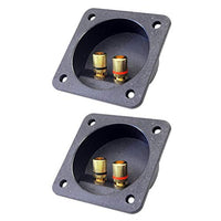 NUOBESTY 2pcs Speaker Box Terminal Cup Square 3.1in Push Spring Double Binding Post Connector Box for DIY Home Car Stereo