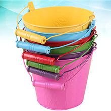 Load image into Gallery viewer, NUOBESTY 6pcs Mini Metal Buckets Tin Pail with Handle for Party Favors Candy French Fries Plants Herbs Succulent Planter Holder Random Color Crafts 14. 5CM
