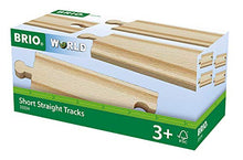 Load image into Gallery viewer, Brio World 33334   Short Straight Tracks   4 Piece Wooden Train Tracks For Kids Ages 3 And Up
