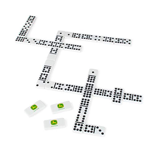 John Deere Dominoes  Double 9 set of Dominoes with Collectors Tin  Family Game for Ages 8+