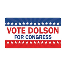 Load image into Gallery viewer, Personalized Political Campaign Vote for Stickers - Red, White and Blue - Customize 750 Rectangular Stickers
