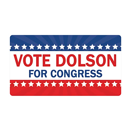 Personalized Political Campaign Vote for Stickers - Red, White and Blue - Customize 750 Rectangular Stickers