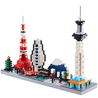 DAFDAG Japanses Architecture Model Kits Tokyo Skylines Micro Blocks and New Gift for Adults and Kids,1880 Pcs with Color Package