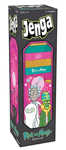 Jenga: Rick and Morty | Classic Jenga Game of Wooden Blocks | Featuring Artwork, Characters, and More from Rick and Morty Show | Cartoon Network Rick & Morty