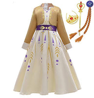 LZH Little Girls Dress Princess Fancy Dresses Outfits Pants Long Sleeve Dress up+Accessories Champagne