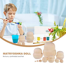 Load image into Gallery viewer, Milisten 1 Set Unpainted Russian Nesting Doll DIY Blank Matryoshka Dolls Unfinished Wood Doll Bodies for Kids Toy Craft Toys, 14.5X11X11CM
