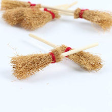 Load image into Gallery viewer, EXCEART 20pcs Mini Broom Witch Broom Dollhouse Miniature for DIY Crafts Fairy Garden Accessories Kitchen Pretend Play Decoration
