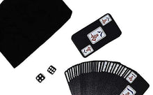 Load image into Gallery viewer, Funrarity Chinese Mahjong Cards Deluxe Set 144 Playing Cards with 2 Dice and Travel Bag (Mah Jong, Mahjongg, Mah-Jongg, Mah Jongg, Majiang) Plastic PVC Portable Durable Waterproof Black
