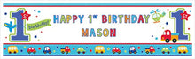 Load image into Gallery viewer, &quot;All Aboard Boy&quot; Personalized Giant Sign Banner, Birthday

