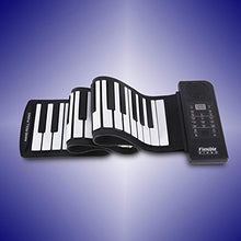 Load image into Gallery viewer, Portable 61-Keys Soft Silicone Roll Up Piano Black and White, Flexible Electronic Digital Display Music Keyboard Piano New, for Children Beginners, Kids, Family Fun
