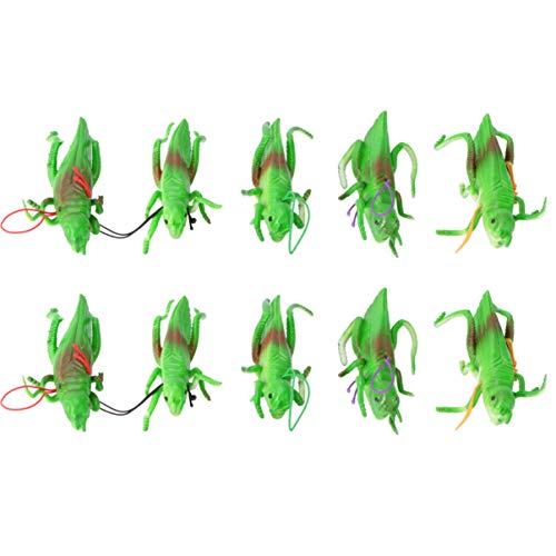 TOYANDONA 10pcs Plastic Grasshoppers Toys Plastic Insect Figures Fake Bugs Green for Children Kids Education Insect Halloween April Fools Day Themed Party