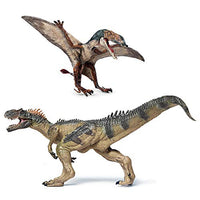 2 Pack Dinosaur Toy Pterosaur & Allosaurus, Realistic Educational Plastic Dinosaur Figures, Plastic Wildlife Animal Model Figurines for Funny Collection, Birthday Gifts, Party Favor