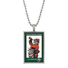 Load image into Gallery viewer, American Coin Treasures TWAS The Night Before United States Postage Stamp Ball Chain Pendant Necklace

