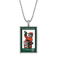 American Coin Treasures TWAS The Night Before United States Postage Stamp Ball Chain Pendant Necklace