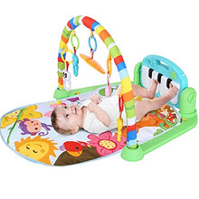 Load image into Gallery viewer, DSVF Green Baby Play Mat Activity Gym, Large Baby Game Pad Music Pedal Piano Music Fitness Rack Crawling Mat, Infant Kids Toddler Activity Center, Sit-Up Early Development Centers with Hanging Toys

