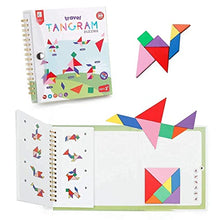 Load image into Gallery viewer, Vanmor Wooden Tangram Set with 60 Design Cards &amp; 368 Solution Travel Tangram Puzzle with 2 Set of Magnetic Tangram
