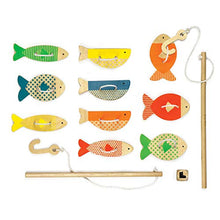 Load image into Gallery viewer, Petit Collage Fishing Around Wooden Game  Cute Kids Fishing Game for Ages 3+, Ideal for 2-4 Players  Fun Learning Game Promotes Color Recognition and Hand-Eye Coordination
