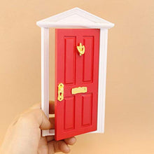 Load image into Gallery viewer, Cabilock 1:12 Dollhouse Door Miniature Fairy Door Wooden Dollhouse Furniture for Dollhouse Accessories Fairy Garden Decoration (Red)
