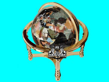 Load image into Gallery viewer, 21&quot; Black Onyx Gemstone Globe with Gold Stand
