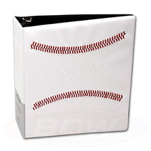 Load image into Gallery viewer, White Stitched Baseball Card Collectors 3-Ringed Album With 3&quot; D-Rings
