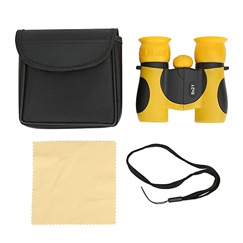 Qioniky Handheld Portable Kid Binoculars, No Halo Binocular Telescope, for Friends Kids(Yellow)