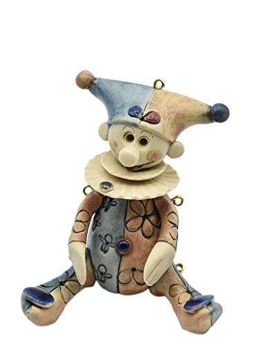 Gnome Statue of Tuscan Design - Made in Italy - The Puppets Craft Handmade Ceramic - 4 '' - Gift Idea and Favor - Carnival Masks Characters - Jolly