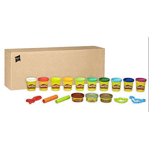 Play-Doh Dinosaur Theme 13-Pack of Non-Toxic Modeling Compound with 2 Cutter Shapes, 2 Roller Tools, and Scissors (Amazon Exclusive)
