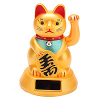 Fortune Cat Solar Powered Welcoming Waving Beckoning Fortune Lucky Cat Home Stores Car Decor
