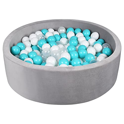 Foam Ball Pit, Kiddie Memory Ball Pits for Toddlers Kids Babies Ball Playpen Soft Round Ball Pit 35.4 x 11.8 Ideal Gift for Baby, Balls not Included (Grey)
