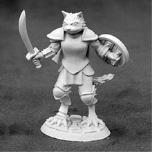 Load image into Gallery viewer, Reaper Miniatures Steelclaw, Catfolk Paladin #03928 Dark Heaven Unpainted Metal
