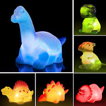 Load image into Gallery viewer, Aildysee Dinosaur Bath Toys, 6 Packs Light Up Floating Rubber Toys for Baby Children Toddler,Pool Water Bathtub Shower Toys for Kids Preschool in Holiday Christmas Birthday
