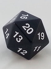 Load image into Gallery viewer, Jumbo Dice: Black/White Opaque 55mm d20 Countdown Die
