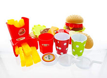 Load image into Gallery viewer, GiftExpress Double Cheeseburger - Hamburger Fast Food Pretend Play Set Cooking Play Toy for Kids with 2 Burger, 2 Fries, 2 Coke, Ketchup, and a Tray  Cheeseburger Kids Meal for 2
