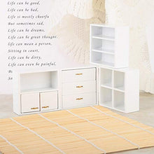 Load image into Gallery viewer, Wooden Dollhouse Furniture, 1:12 Mini Wood Cabinet Furniture Living Room Bedroom Cabinet Wooden Dollhouse Furniture Set Living Room Unit for Dollhouse(White)
