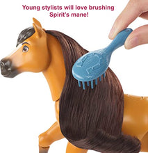 Load image into Gallery viewer, Mattel Spirit Untamed Forever Free Spirit Horse (8-in) with Realistic Walking Feature, Neighing Sounds, Long Mane &amp; Tail Hair, Brush, Hay Bale, &amp; Apple Snack Accessories
