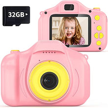 Load image into Gallery viewer, VATENIC Kids Camera Toys for 3 4 5 6 7 8 Year Old Birthday 2 Inch1080P Toddler Camera Portable Children Digital Video Camera for 3-10 Year Old kid with 32GB SD Card (Pink)
