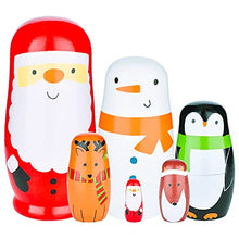 Load image into Gallery viewer, Nesting Dolls 6pcs Handmade Russian Wooden Matryoshka Dolls Cute Cartoon Pattern Nesting Doll Toy Stacking Doll Set for Kids Christmas and Birthday
