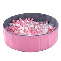 PlayMaty Kids Ball Pit - Folding Portable Baby Play Ball Pool (Balls Not Included) Double Layer Oxford Cloth Not Need to Inflate Stable Ball Pool for Toddler (Pink)