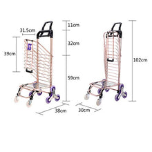 Load image into Gallery viewer, Grocery Shopping Cart Folding Portable Shopping Cart Home Pulling Goods Climbing Stairs Trailer (Color : A)

