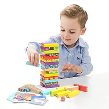 Load image into Gallery viewer, TOP BRIGHT Colored Wooden Stacking Games for Kids Toddler Building Blocks Fine Motor Skills Toy - 51 Pieces with Cards
