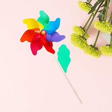 Load image into Gallery viewer, NUOBESTY 5pcs Kids Pinwheels Colorful Windmills with Sticks Outdoor Garden Wind Spinner Toys Party Toys Set for Children Boys Girls 18cm
