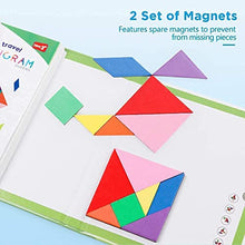 Load image into Gallery viewer, Vanmor Wooden Tangram Set with 60 Design Cards &amp; 368 Solution Travel Tangram Puzzle with 2 Set of Magnetic Tangram

