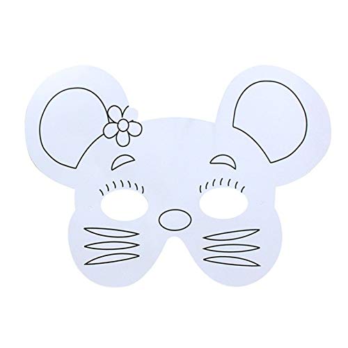 JQWGYGEFQD Graffiti Blank mask Animal Cartoon Children Coloring Painting mask??Style 10 Halloween Party Rubber Latex Animal mask, Novel Ha ( Color : L-1 )