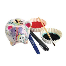 Load image into Gallery viewer, Colorations Decorate Your Own Piggy Bank! Craft for Kids, Ceramic Piggy Bank with Rubber Stopper, Craft Project, Kids Crafts, Create a Keepsake, Personalize &amp; Individually Decorate
