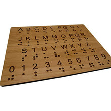 Load image into Gallery viewer, Creative Escape Rooms Wood Braille Alphabet and Number Educational Fingerboard - Learning Braille for The Sighted - Teaching Aid
