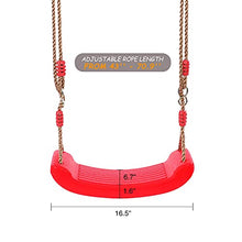 Load image into Gallery viewer, RedSwing Plastic Swing Seat with Rope, Kids Tree Swing Seat, Swing Set Accessories, Great for Outdoor Indoor, Tree, Swing Set, Playground, Red
