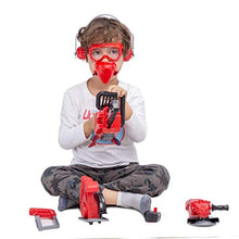 Load image into Gallery viewer, JOYIN 8 Pieces Construction Tool Toy Playset Power Backyard Constructions Tool Kit Pretend Playset Including Realistic Toy Chainsaw in Convenient Storage Box
