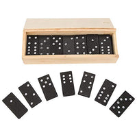 Wooden Dominoes Set, 28Pcs/Set Mini Travel Set of 28 Dominoes in Wooden Storage Slide Box Wooden Cards Educationabl Kids Toy Set