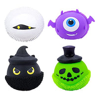 Stress Relief Balls - Tear-Resistant, Non-toxic, BPA Free, Halloween Themed Cute Anti Stress Sensory Squeeze Ball, Ideal for Kids and Adults, Squishy Relief Toys to Help Anxiety, ADHD, Autism (4pcs)
